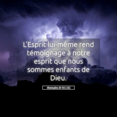 Picture 05 - Romains 8:16 LSG - L'Esprit lui-même rend témoignage à notre - Bible Verse Picture