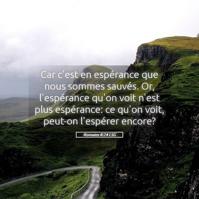 Picture 05 - Romains 8:24 LSG - Car c'est en espérance que nous sommes sauvés. - Bible Verse Picture