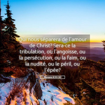 Picture 05 - Romains 8:35 LSG - Qui nous séparera de l'amour de Christ? Sera-ce - Bible Verse Picture