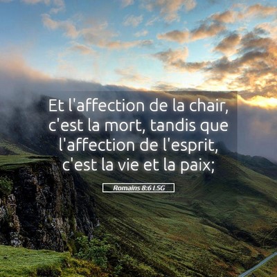 Picture 05 - Romains 8:6 LSG - Et l'affection de la chair, c'est la mort, tandis - Bible Verse Picture