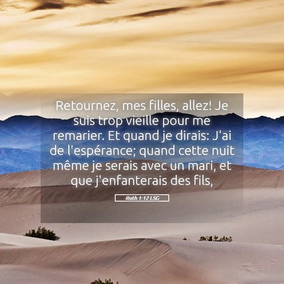 Picture 05 - Ruth 1:12 LSG - Retournez, mes filles, allez! Je suis trop - Bible Verse Picture