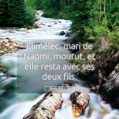 Picture 05 - Ruth 1:3 LSG - Elimélec, mari de Naomi, mourut, et elle resta - Bible Verse Picture