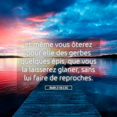 Picture 05 - Ruth 2:16 LSG - et même vous ôterez pour elle des gerbes - Bible Verse Picture