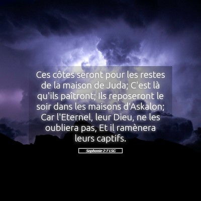 Picture 05 - Sophonie 2:7 LSG - Ces côtes seront pour les restes de la maison de - Bible Verse Picture