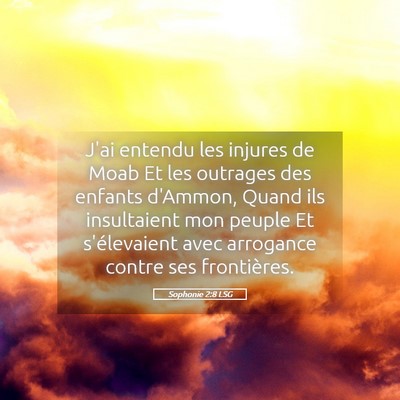 Picture 05 - Sophonie 2:8 LSG - J'ai entendu les injures de Moab Et les outrages - Bible Verse Picture