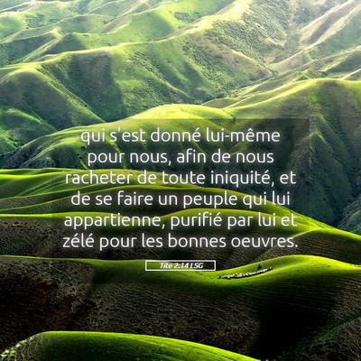 Picture 05 - Tite 2:14 LSG - qui s'est donné lui-même pour nous, afin de - Bible Verse Picture