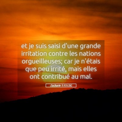 Picture 05 - Zacharie 1:15 LSG - et je suis saisi d'une grande irritation contre - Bible Verse Picture