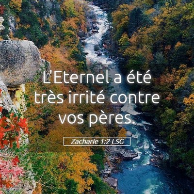Picture 05 - Zacharie 1:2 LSG - L'Eternel a été très irrité contre vos - Bible Verse Picture