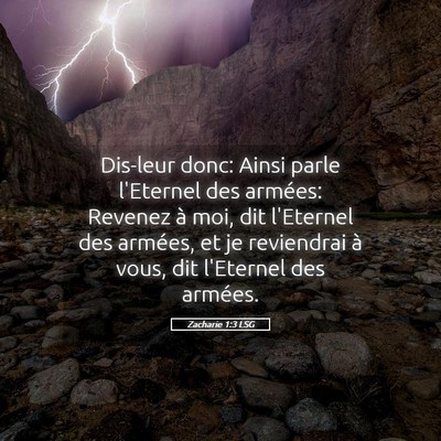 Picture 05 - Zacharie 1:3 LSG - Dis-leur donc: Ainsi parle l'Eternel des armées: - Bible Verse Picture