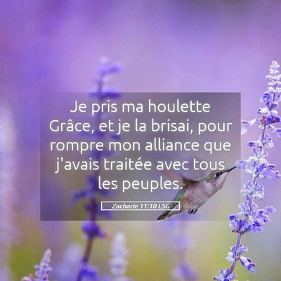 Picture 05 - Zacharie 11:10 LSG - Je pris ma houlette Grâce, et je la brisai, pour - Bible Verse Picture