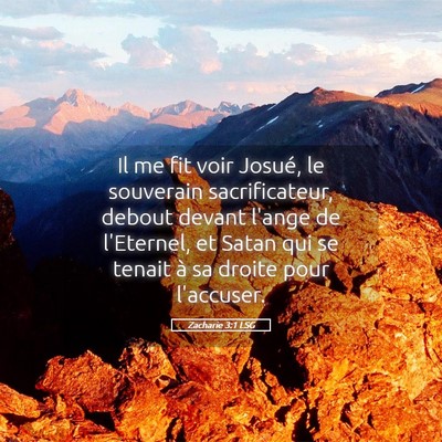 Picture 05 - Zacharie 3:1 LSG - Il me fit voir Josué, le souverain - Bible Verse Picture