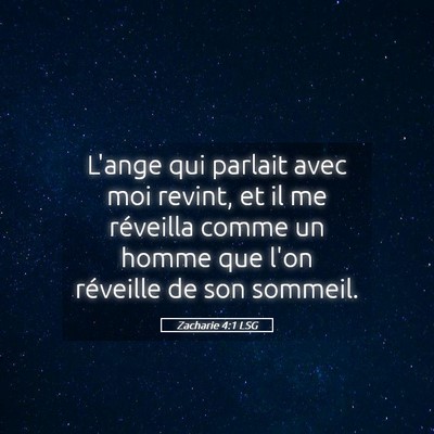 Picture 05 - Zacharie 4:1 LSG - L'ange qui parlait avec moi revint, et il me - Bible Verse Picture
