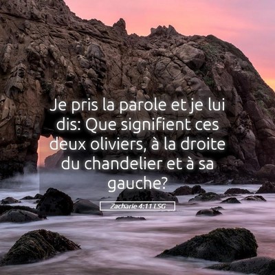 Picture 05 - Zacharie 4:11 LSG - Je pris la parole et je lui dis: Que signifient - Bible Verse Picture