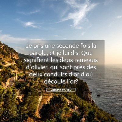 Picture 05 - Zacharie 4:12 LSG - Je pris une seconde fois la parole, et je lui - Bible Verse Picture