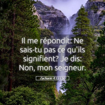 Picture 05 - Zacharie 4:13 LSG - Il me répondit: Ne sais-tu pas ce qu'ils - Bible Verse Picture