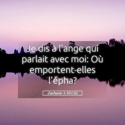 Picture 05 - Zacharie 5:10 LSG - Je dis à l'ange qui parlait avec moi: Où - Bible Verse Picture