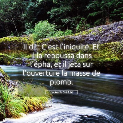 Picture 05 - Zacharie 5:8 LSG - Il dit: C'est l'iniquité. Et il la repoussa dans - Bible Verse Picture