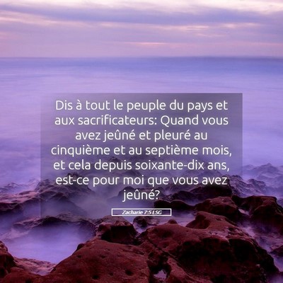Picture 05 - Zacharie 7:5 LSG - Dis à tout le peuple du pays et aux - Bible Verse Picture