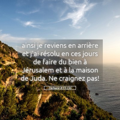 Picture 05 - Zacharie 8:15 LSG - ainsi je reviens en arrière et j'ai résolu en - Bible Verse Picture