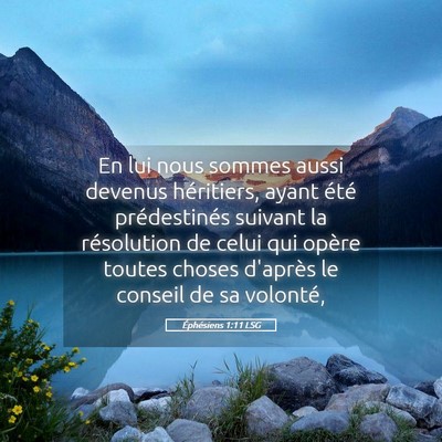 Picture 05 - Éphésiens 1:11 LSG - En lui nous sommes aussi devenus héritiers, - Bible Verse Picture
