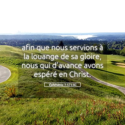 Picture 05 - Éphésiens 1:12 LSG - afin que nous servions à la louange de sa - Bible Verse Picture