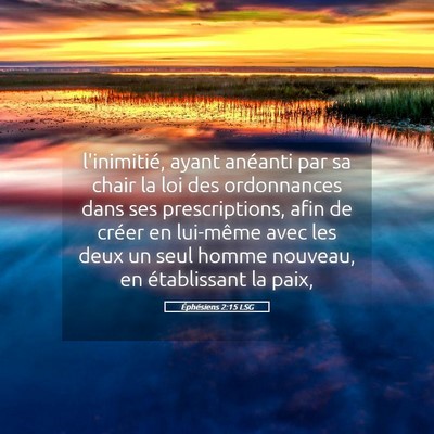 Picture 05 - Éphésiens 2:15 LSG - l'inimitié, ayant anéanti par sa chair la loi - Bible Verse Picture