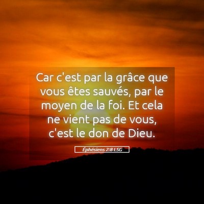 Picture 05 - Éphésiens 2:8 LSG - Car c'est par la grâce que vous êtes sauvés, - Bible Verse Picture