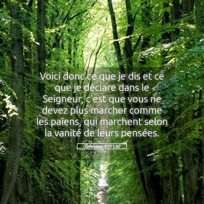 Picture 05 - Éphésiens 4:17 LSG - Voici donc ce que je dis et ce que je déclare - Bible Verse Picture