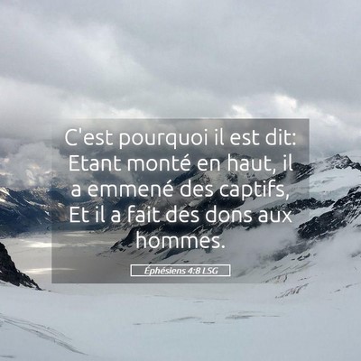 Picture 05 - Éphésiens 4:8 LSG - C'est pourquoi il est dit: Etant monté en haut, - Bible Verse Picture