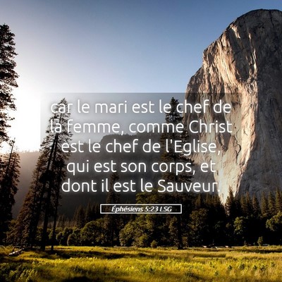 Picture 05 - Éphésiens 5:23 LSG - car le mari est le chef de la femme, comme Christ - Bible Verse Picture