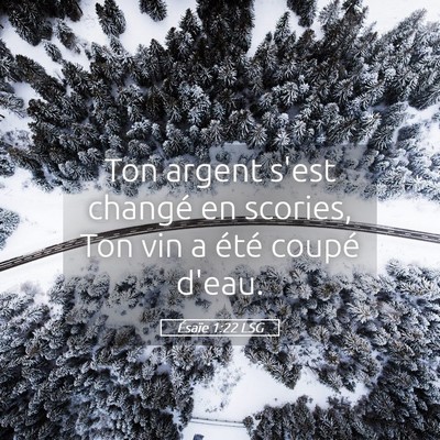 Picture 05 - Ésaïe 1:22 LSG - Ton argent s'est changé en scories, Ton vin a - Bible Verse Picture