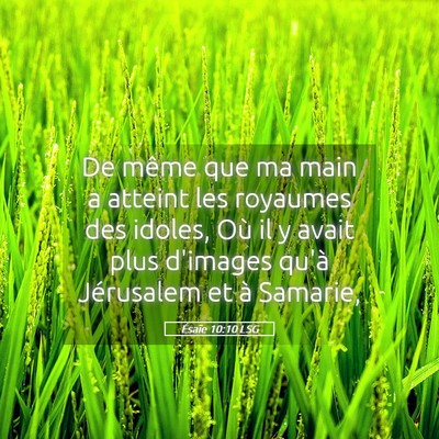Picture 05 - Ésaïe 10:10 LSG - De même que ma main a atteint les royaumes des - Bible Verse Picture