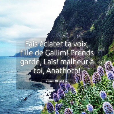 Picture 05 - Ésaïe 10:30 LSG - Fais éclater ta voix, fille de Gallim! Prends - Bible Verse Picture