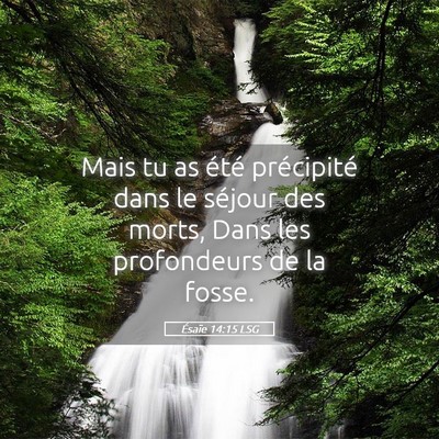 Picture 05 - Ésaïe 14:15 LSG - Mais tu as été précipité dans le séjour des - Bible Verse Picture