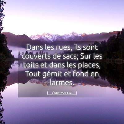 Picture 05 - Ésaïe 15:3 LSG - Dans les rues, ils sont couverts de sacs; Sur les - Bible Verse Picture
