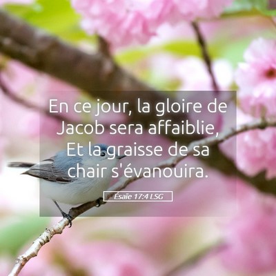 Picture 05 - Ésaïe 17:4 LSG - En ce jour, la gloire de Jacob sera affaiblie, Et - Bible Verse Picture
