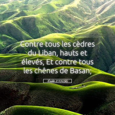 Picture 05 - Ésaïe 2:13 LSG - Contre tous les cèdres du Liban, hauts et - Bible Verse Picture