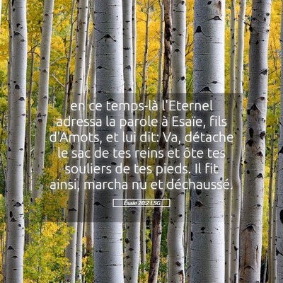 Picture 05 - Ésaïe 20:2 LSG - en ce temps-là l'Eternel adressa la parole à - Bible Verse Picture