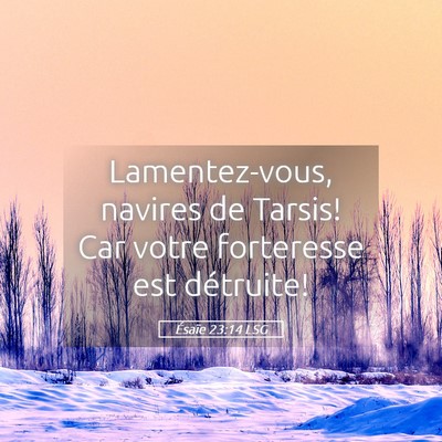 Picture 05 - Ésaïe 23:14 LSG - Lamentez-vous, navires de Tarsis! Car votre - Bible Verse Picture