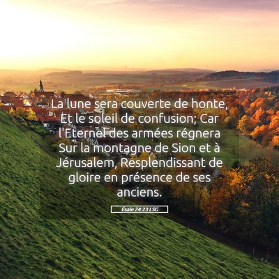 Picture 05 - Ésaïe 24:23 LSG - La lune sera couverte de honte, Et le soleil de - Bible Verse Picture