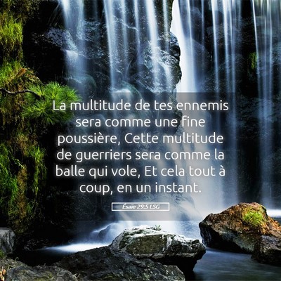 Picture 05 - Ésaïe 29:5 LSG - La multitude de tes ennemis sera comme une fine - Bible Verse Picture