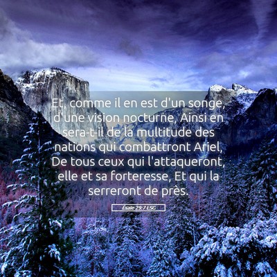 Picture 05 - Ésaïe 29:7 LSG - Et, comme il en est d'un songe, d'une vision - Bible Verse Picture