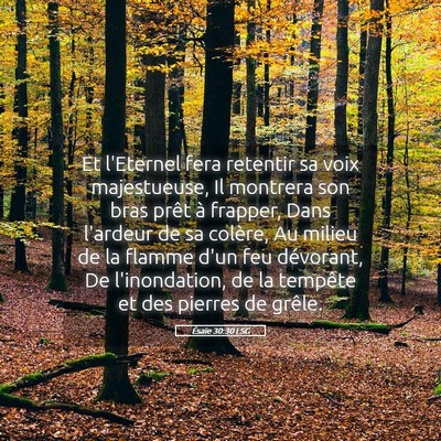 Picture 05 - Ésaïe 30:30 LSG - Et l'Eternel fera retentir sa voix majestueuse, - Bible Verse Picture