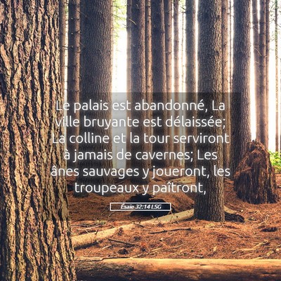 Picture 05 - Ésaïe 32:14 LSG - Le palais est abandonné, La ville bruyante est - Bible Verse Picture