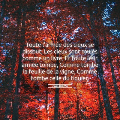 Picture 05 - Ésaïe 34:4 LSG - Toute l'armée des cieux se dissout; Les cieux - Bible Verse Picture