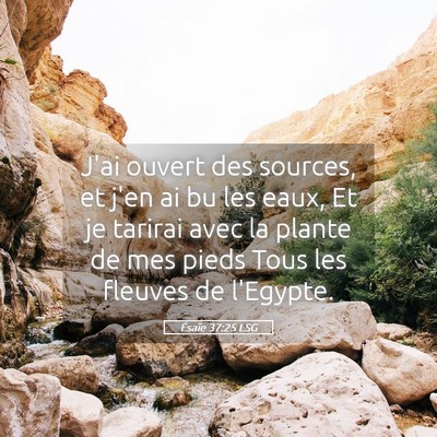 Picture 05 - Ésaïe 37:25 LSG - J'ai ouvert des sources, et j'en ai bu les eaux, - Bible Verse Picture