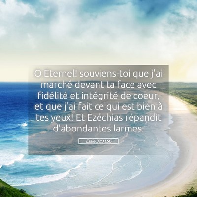 Picture 05 - Ésaïe 38:3 LSG - O Eternel! souviens-toi que j'ai marché devant - Bible Verse Picture
