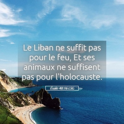Picture 05 - Ésaïe 40:16 LSG - Le Liban ne suffit pas pour le feu, Et ses - Bible Verse Picture