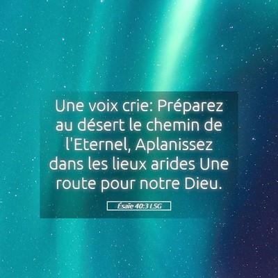 Picture 05 - Ésaïe 40:3 LSG - Une voix crie: Préparez au désert le chemin de - Bible Verse Picture