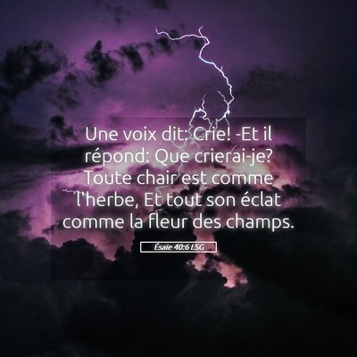 Picture 05 - Ésaïe 40:6 LSG - Une voix dit: Crie! -Et il répond: Que - Bible Verse Picture